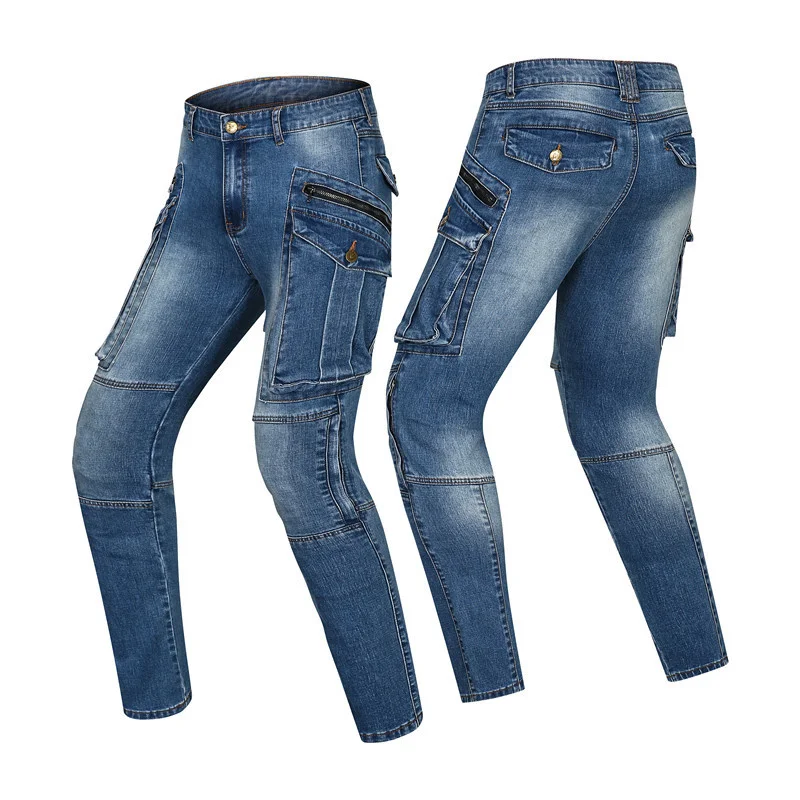 

Новые Брюки для езды на мотоцикле с карманами мужские мотоциклетные брюки осенние всесезонные красивые облегающие джинсы для гонок