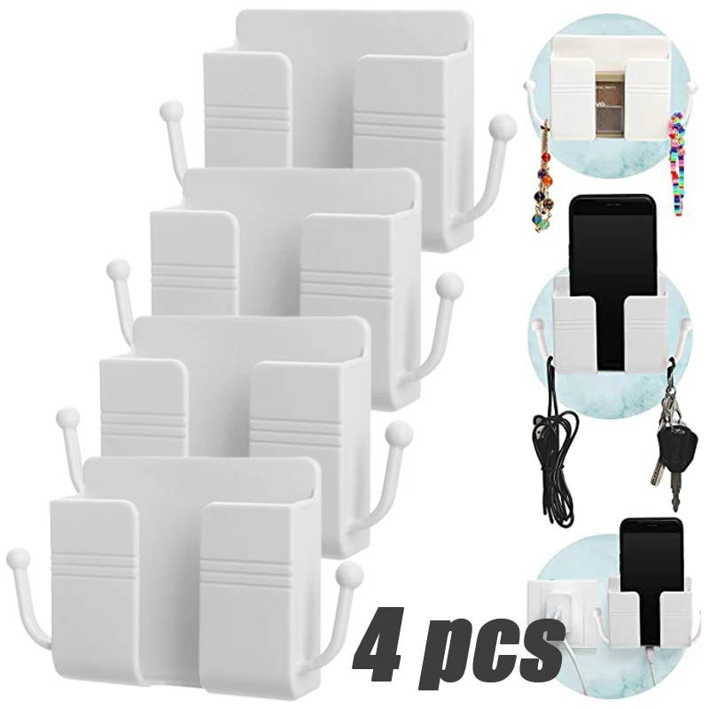 4/2/1pcs Wall Mounted Mobile Phone Holder Multifunction Holder Remote Control Storage Box Charger Hook Cable Charging Dock Stand
4/2/1pcs Wall Mounted Mobile Phone Holder Multifunction Holder Remote Control Storage Box Charger Hook Cable Charging Dock Stand
