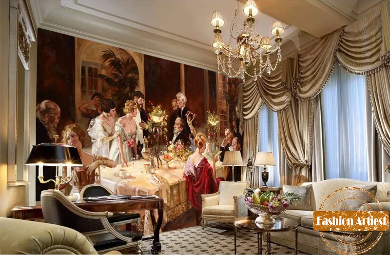 Custom Vintage Oil Painting Wallpaper Mural Europe Medieval Royal Dinner Party Paris Salon Tv Sofa Bedroom Living Room Cafe Bar
Custom Vintage Oil Painting Wallpaper Mural Europe Medieval Royal Dinner Party Paris Salon Tv Sofa Bedroom Living Room Cafe Bar