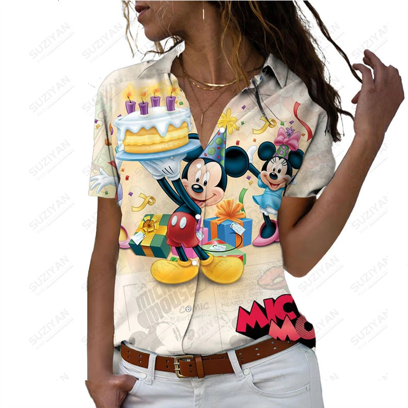 New 3D Shirt Women's Disney Mickey Mouse Street Top Cute Cartoon 3D Print Shirt Women's Casual Fashion Short Sleeve Cardigan
New 3D Shirt Women's Disney Mickey Mouse Street Top Cute Cartoon 3D Print Shirt Women's Casual Fashion Short Sleeve Cardigan