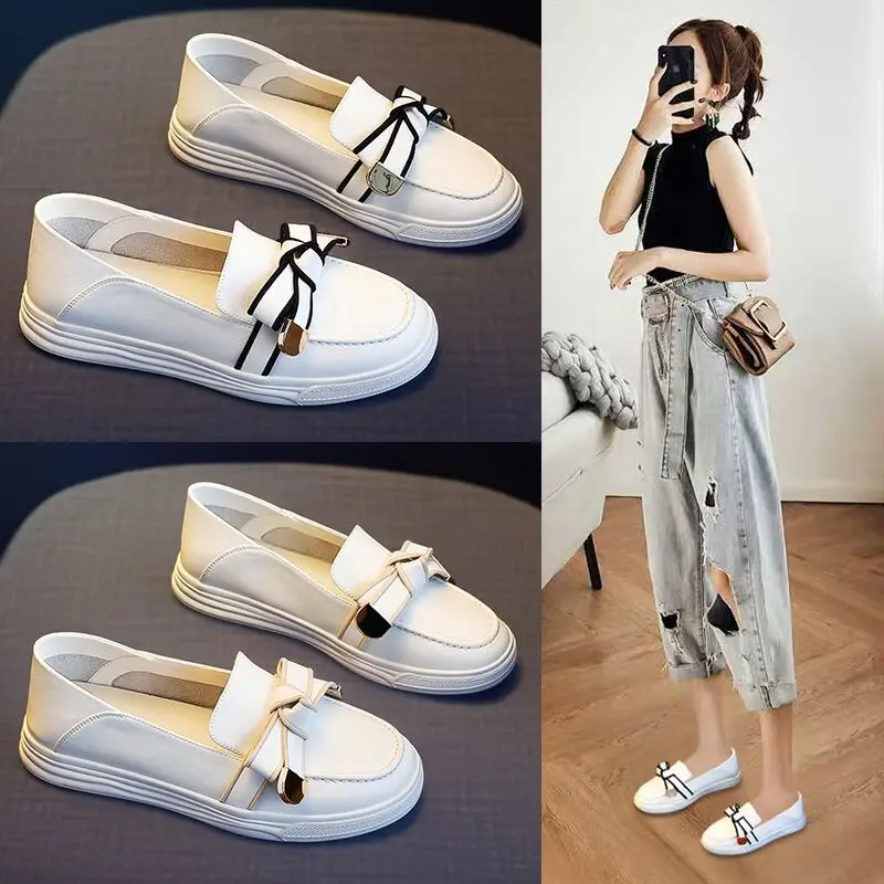 Shoes for Women 2023 Round Toe Ladies Summer Footwear White with Heel Bow Flat Flats Loafers Shoe Non Slip Quick Delivery Spring 
Shoes for Women 2023 Round Toe Ladies Summer Footwear White with Heel Bow Flat Flats Loafers Shoe Non Slip Quick Delivery Spring