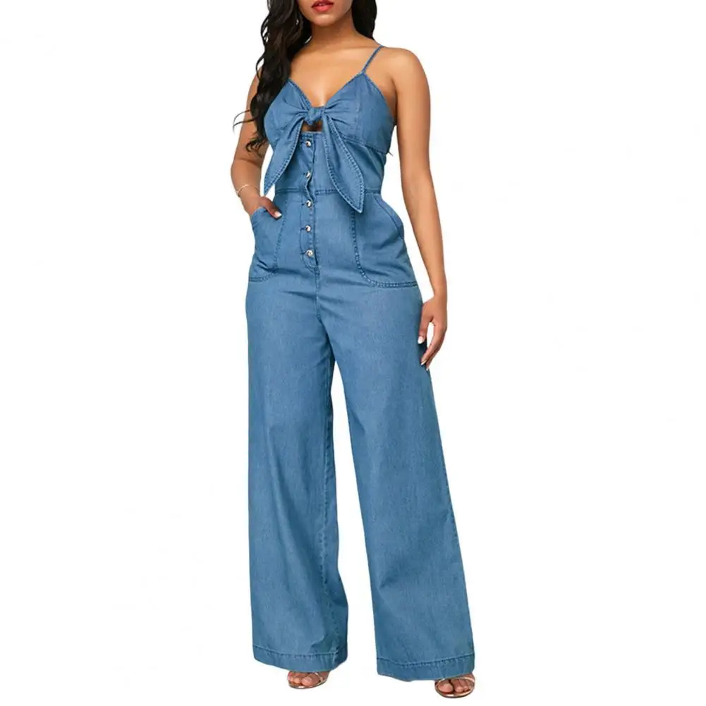 All Match Fashion Spaghetti Strap Denim Jumpsuit Cool Women Denim Romper Buttons Daily Clothes
All Match Fashion Spaghetti Strap Denim Jumpsuit Cool Women Denim Romper Buttons Daily Clothes