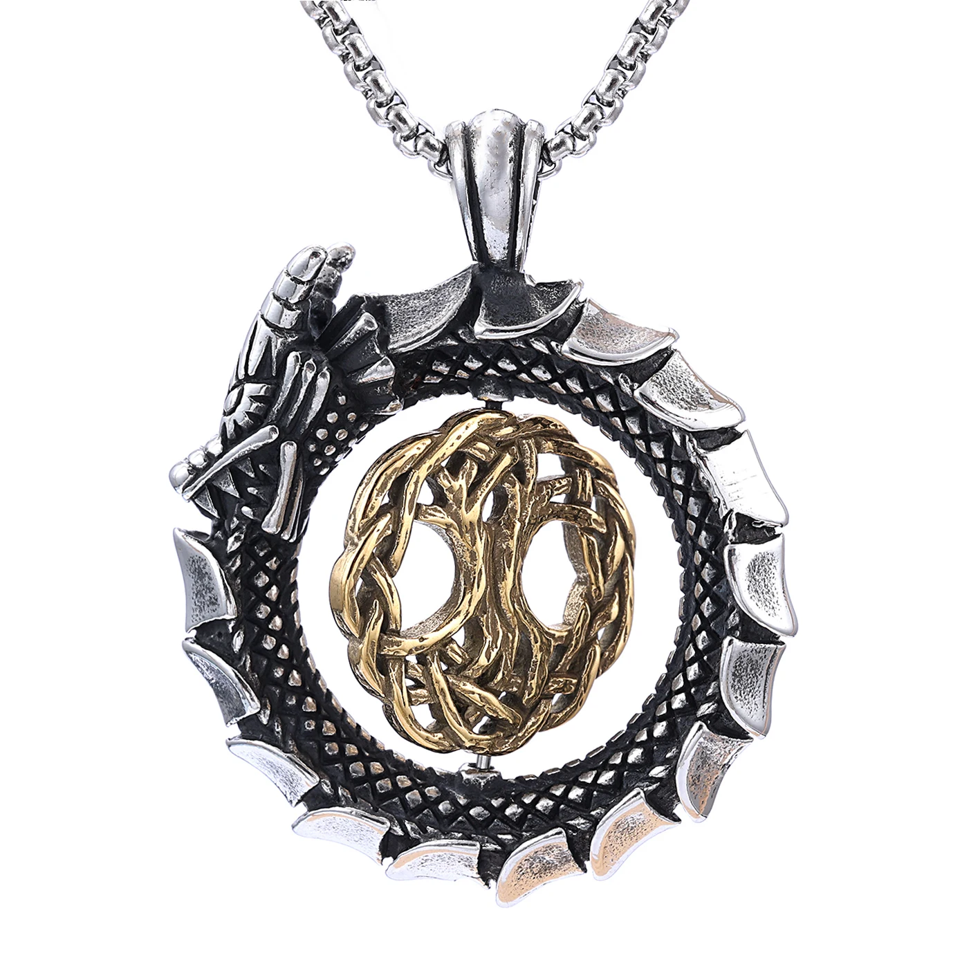 Stainless Steel Norse Viking Necklace Set Viking Rotatable Yggdrisil Tree Of Life Serpent Snake Jormungand Dragon Pendant Charm
Stainless Steel Norse Viking Necklace Set Viking Rotatable Yggdrisil Tree Of Life Serpent Snake Jormungand Dragon Pendant Charm