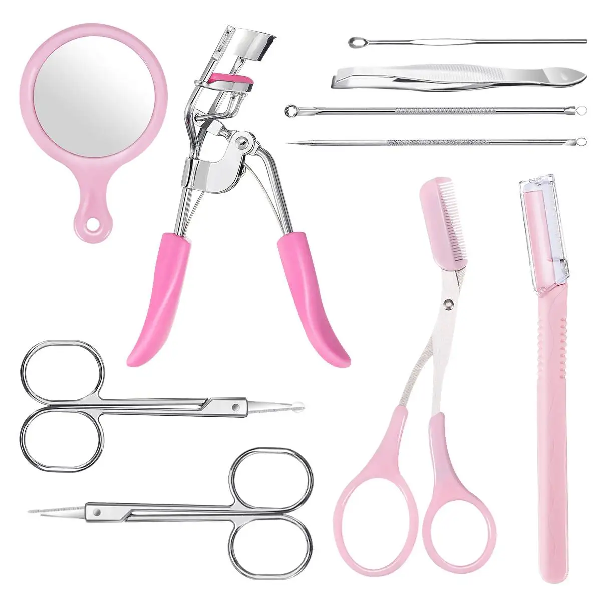 10Pcs Eyebrow Shaping Set Multi-purpose Scissors Eyelash Curler Eyebrow Razor Eyebrow Comb Scissors Set Facial Grooming Tools
10Pcs Eyebrow Shaping Set Multi-purpose Scissors Eyelash Curler Eyebrow Razor Eyebrow Comb Scissors Set Facial Grooming Tools