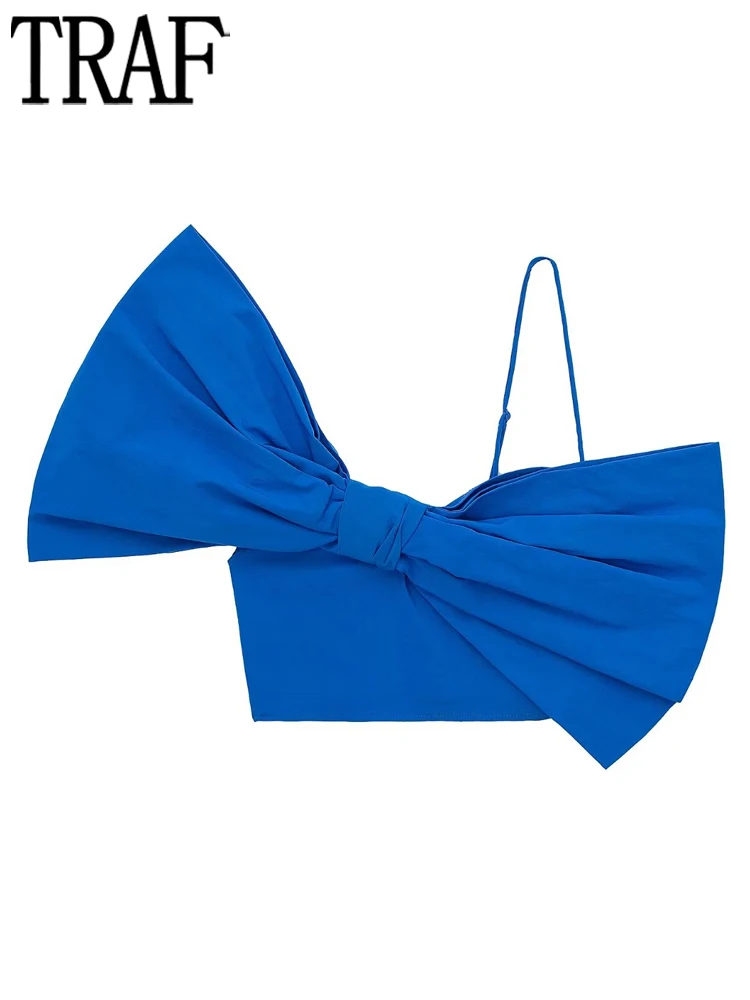 TRAF Blue Crop Top Female Bow Asymmetric Blouses for Women Fashion 2022 Sexy Backless Tops Women Summer Women Tops and Blouses
TRAF Blue Crop Top Female Bow Asymmetric Blouses for Women Fashion 2022 Sexy Backless Tops Women Summer Women Tops and Blouses