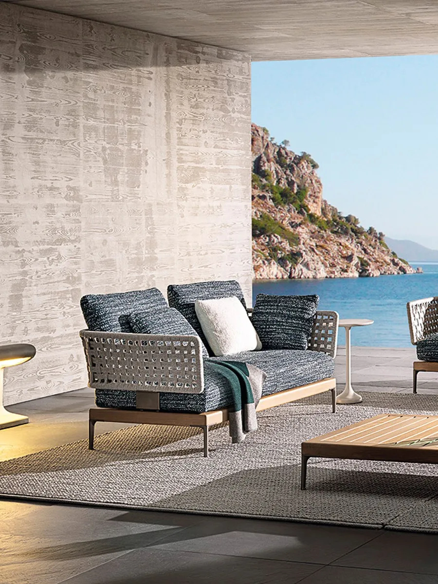 Leisure sofa, aluminum alloy, waterproof and sunscreen, garden rattan chair, coffee table, balcony furniture
Leisure sofa, aluminum alloy, waterproof and sunscreen, garden rattan chair, coffee table, balcony furniture