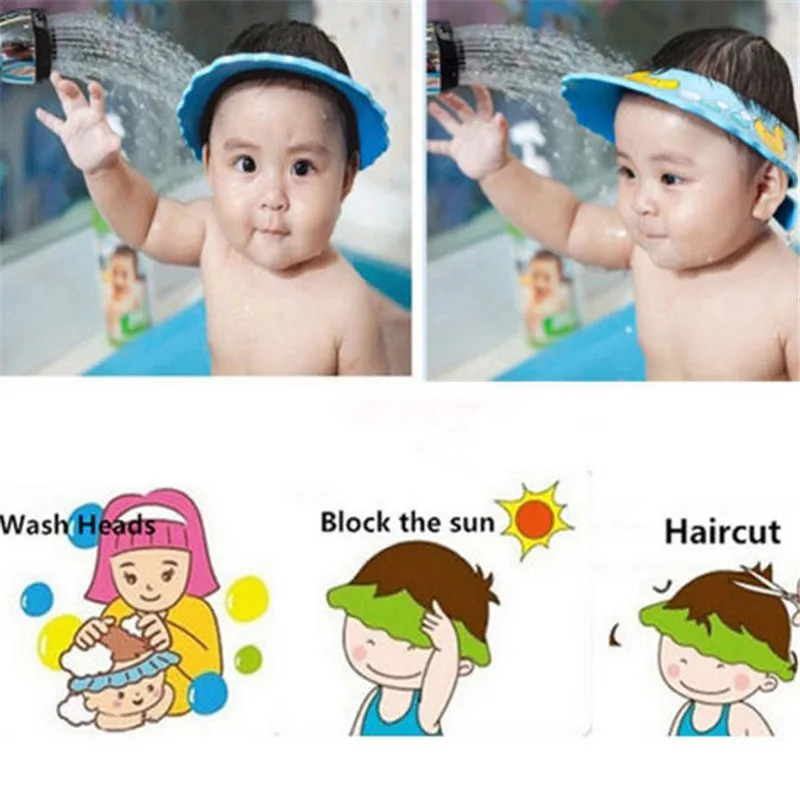 

Baby Shampoo Cap Kids Shower Cap Bath Shower Hat Bathing Visor Wash Hair Shield Hat Newborns Bebes Children'S Protect Eyes Hair