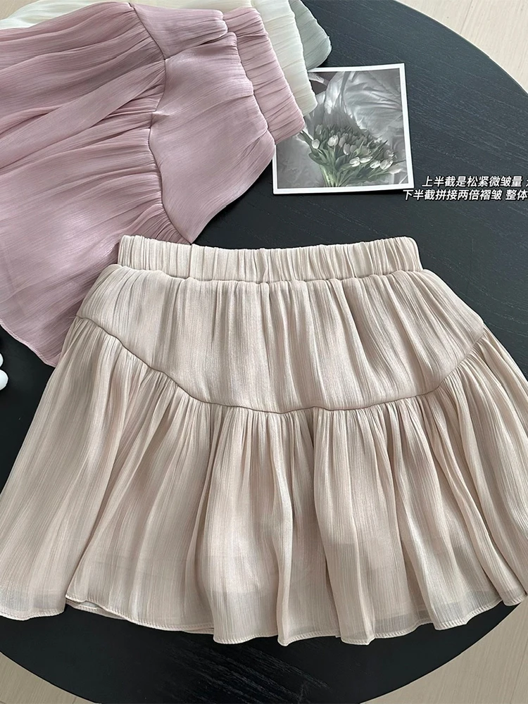 Шорты женские плиссированные с эластичным поясом, винтажные простые мини-трусы со встроенной юбкой, уличная одежда в Корейском стиле, Gyaru, лето
Шорты женские плиссированные с эластичным поясом, винтажные простые мини-трусы со встроенной юбкой, уличная одежда в Корейском стиле, Gyaru, лето