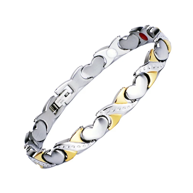 Luxury 8mm Wide Titanium Steel Women Bracelets Heart Shape Stainless Steel Energy Health Care Germanium Magnetic Therapy Bangle
Luxury 8mm Wide Titanium Steel Women Bracelets Heart Shape Stainless Steel Energy Health Care Germanium Magnetic Therapy Bangle