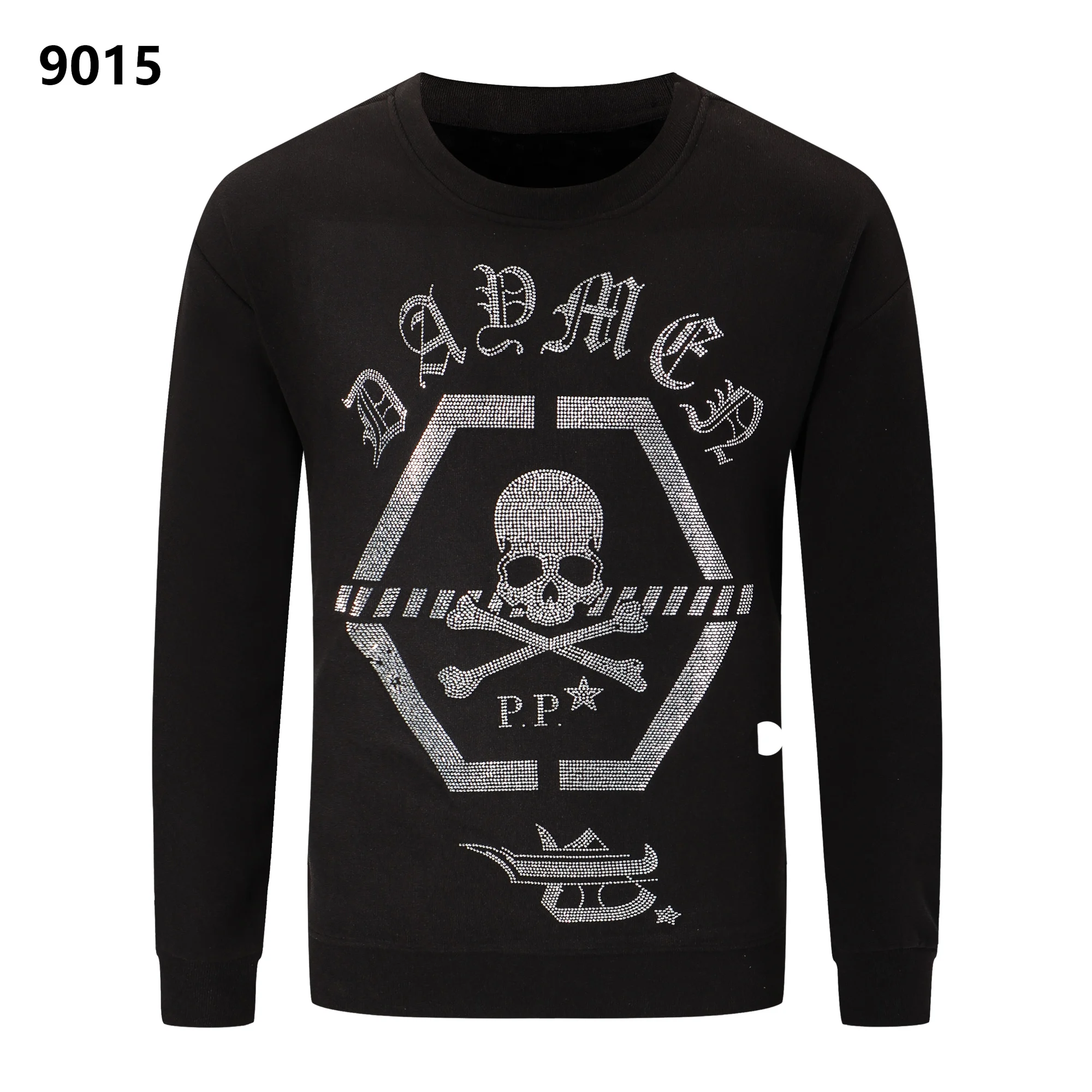 

New Fashion QP-philipp Men Fleece Tops Cotton Plein Sweater Sweatshirts Hip Hop diamond Pattern Shiny Skull Hooded Hoodies