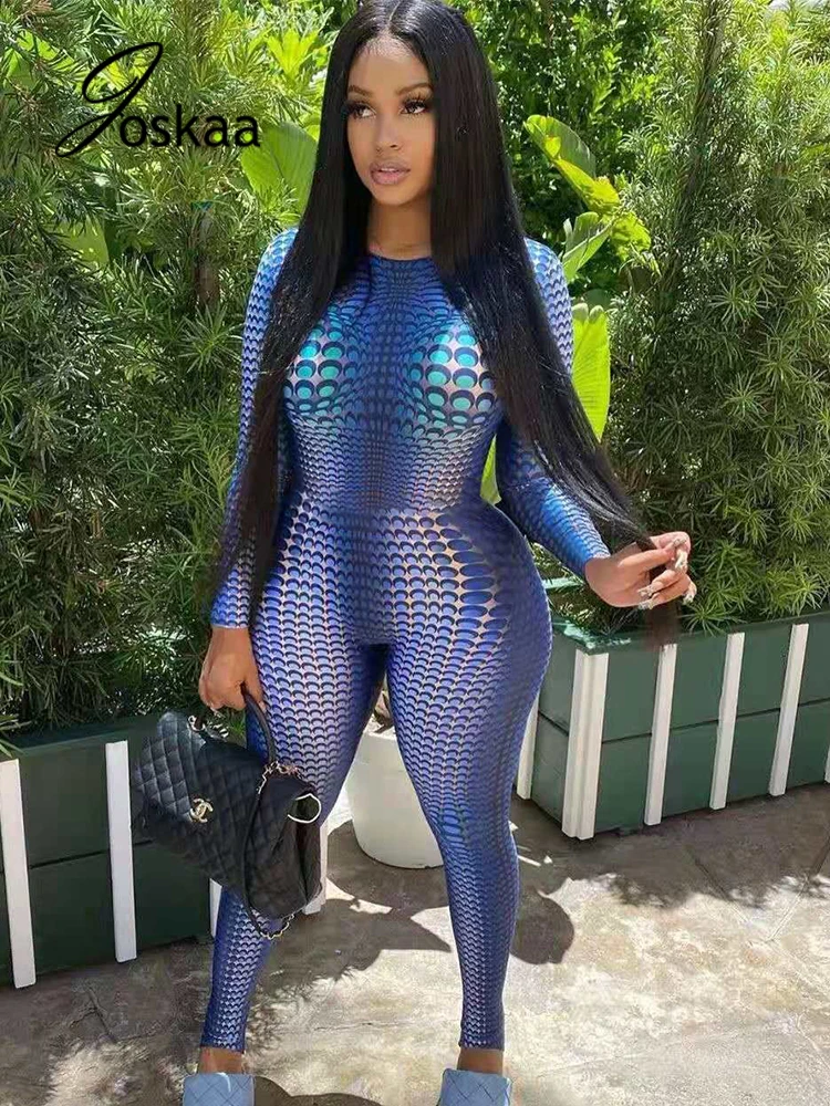 Joskaa Women One Piece Overalls Fashion Streetwear Autumn 2021 Sexy Party Club Romper Blue Printed Long Sleeve Bodycon Jumpsuit
Joskaa Women One Piece Overalls Fashion Streetwear Autumn 2021 Sexy Party Club Romper Blue Printed Long Sleeve Bodycon Jumpsuit