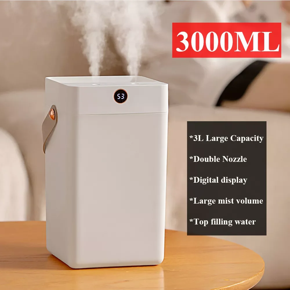 NEW 2023 Double Nozzle Air Humidifier Essential Oil Diffuser 3000ML with Screen Display Large Umidificador Aromatherapy Diffuser
NEW 2023 Double Nozzle Air Humidifier Essential Oil Diffuser 3000ML with Screen Display Large Umidificador Aromatherapy Diffuser