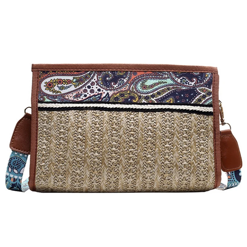 Straw Beach Bag Vintage Handmade Woven Shoulder Bag Ethnic Rattan Bags Bohemian Summer Travel Messenger Bag
Straw Beach Bag Vintage Handmade Woven Shoulder Bag Ethnic Rattan Bags Bohemian Summer Travel Messenger Bag