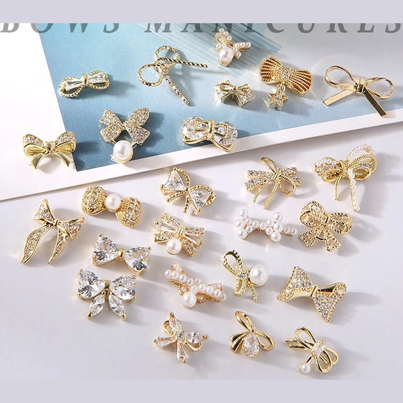 Luxury Nails Art Zircon Bow Jewelry Gold-plated Diamonds Accessories Rhinestones Nail Supplies 3D Charms Manicuring Decoration
Luxury Nails Art Zircon Bow Jewelry Gold-plated Diamonds Accessories Rhinestones Nail Supplies 3D Charms Manicuring Decoration