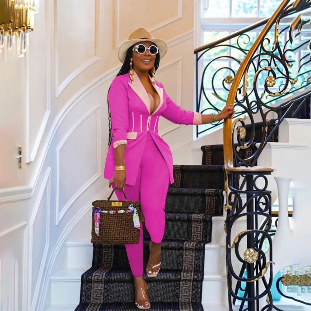 Женский Повседневный комплект из 2 предметов, корсет, блейзер и брюки, осенняя Деловая одежда
Женский Повседневный комплект из 2 предметов, корсет, блейзер и брюки, осенняя Деловая одежда