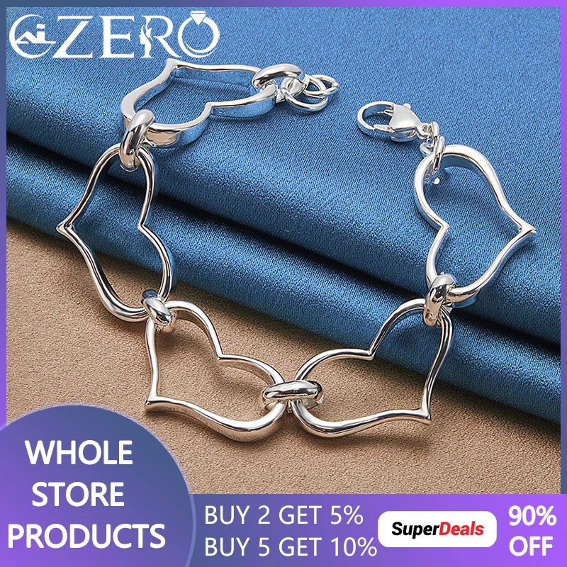 

ALIZERO браслет из стерлингового серебра 925 пробы в форме сердца цепь для женщин помолвка искусственные модные подвески ювелирные изделия Свадебные аксессуары подарок