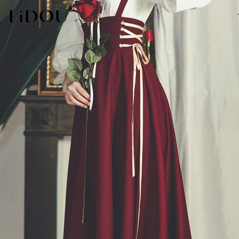 Summer Vintage Fashion High Waist Bow Bandage Suspender Dress Women Sleeveless Elegant All-match Robe Femme Sweet A-line Vestido
Summer Vintage Fashion High Waist Bow Bandage Suspender Dress Women Sleeveless Elegant All-match Robe Femme Sweet A-line Vestido