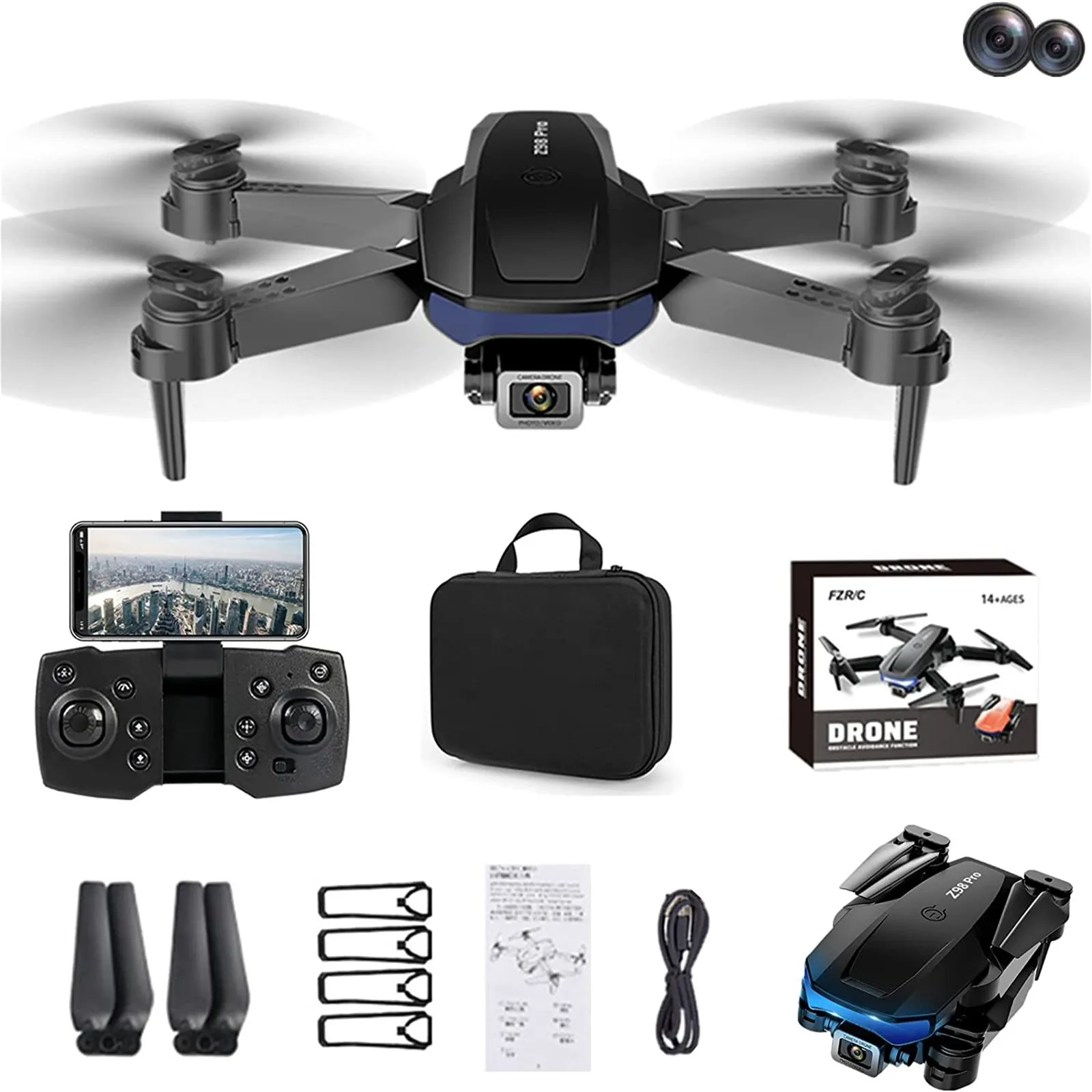 Kids And Adult Drone With 4K HD FPV Dual Camera Mini Foldable RC Plane For Beginners WiFi Quadcopter RC Drone Flight en Ball
Kids And Adult Drone With 4K HD FPV Dual Camera Mini Foldable RC Plane For Beginners WiFi Quadcopter RC Drone Flight en Ball