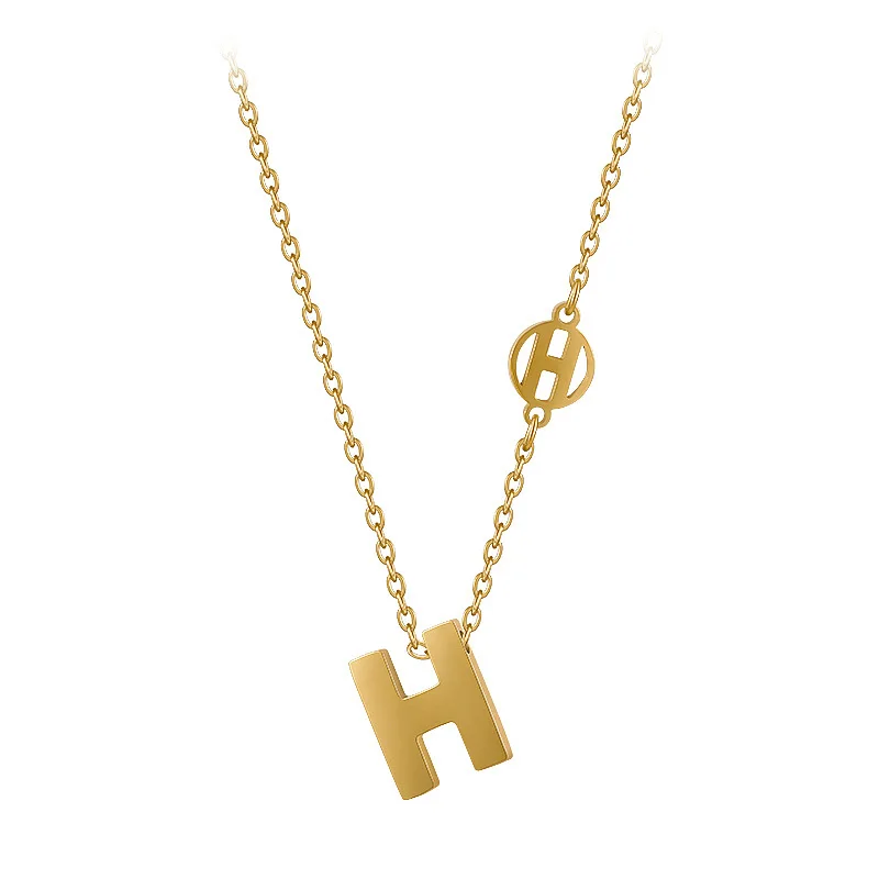 H Letter Pendant Necklace Female Titanium Steel Luxury H Necklace Charm Hip Hop Necklace For Women Girls Jewelry Christmas Gift
H Letter Pendant Necklace Female Titanium Steel Luxury H Necklace Charm Hip Hop Necklace For Women Girls Jewelry Christmas Gift