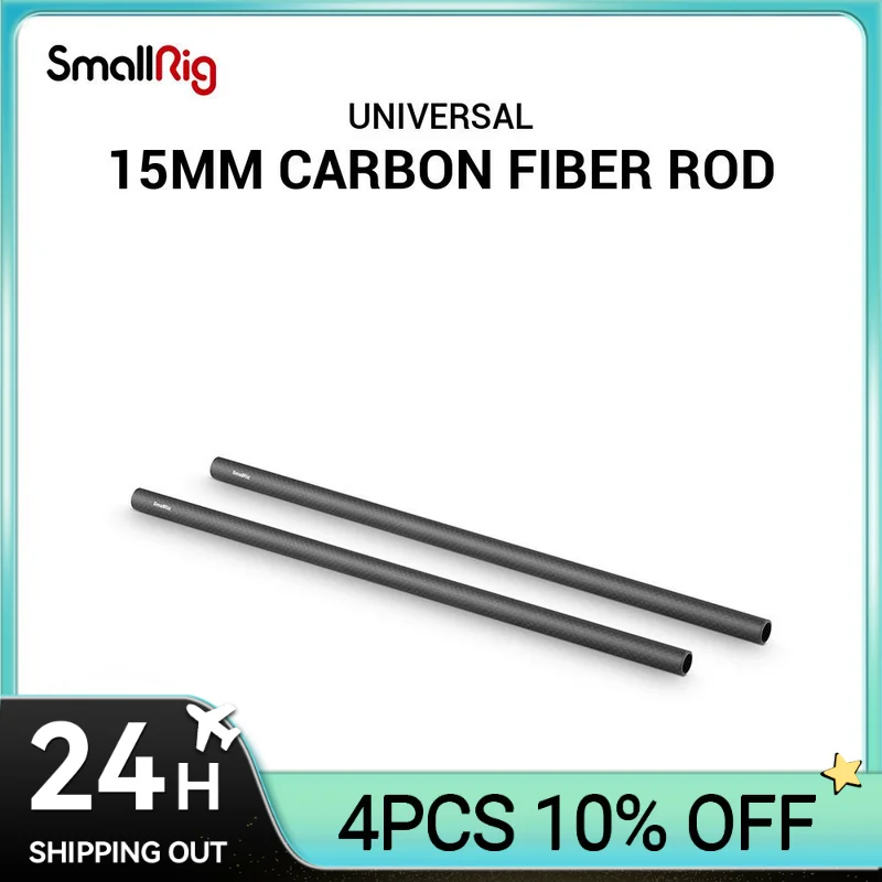

SmallRig 15mm Carbon Fiber Rod Precision Crafted Support Rods 12 inch/30 cm Long for Camera Shoulder Rig System-851 (2Pcs Pack)