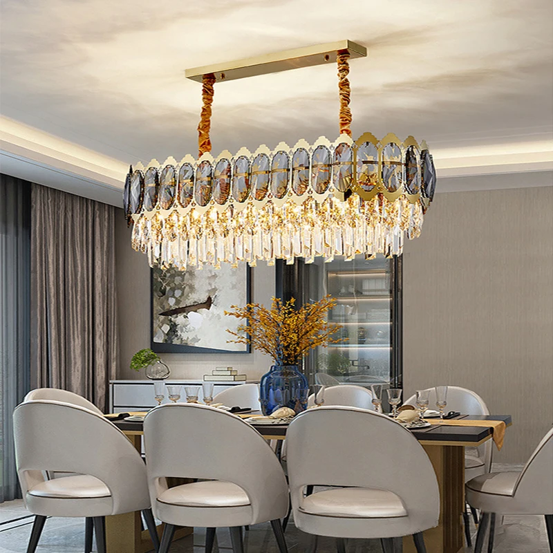 Pendant Lamps Led Art Chandelier Lighting Room Decor Smoky Grey Crystal Gold Lustre Luxury Home European Cristal Lamparas Dining
Pendant Lamps Led Art Chandelier Lighting Room Decor Smoky Grey Crystal Gold Lustre Luxury Home European Cristal Lamparas Dining