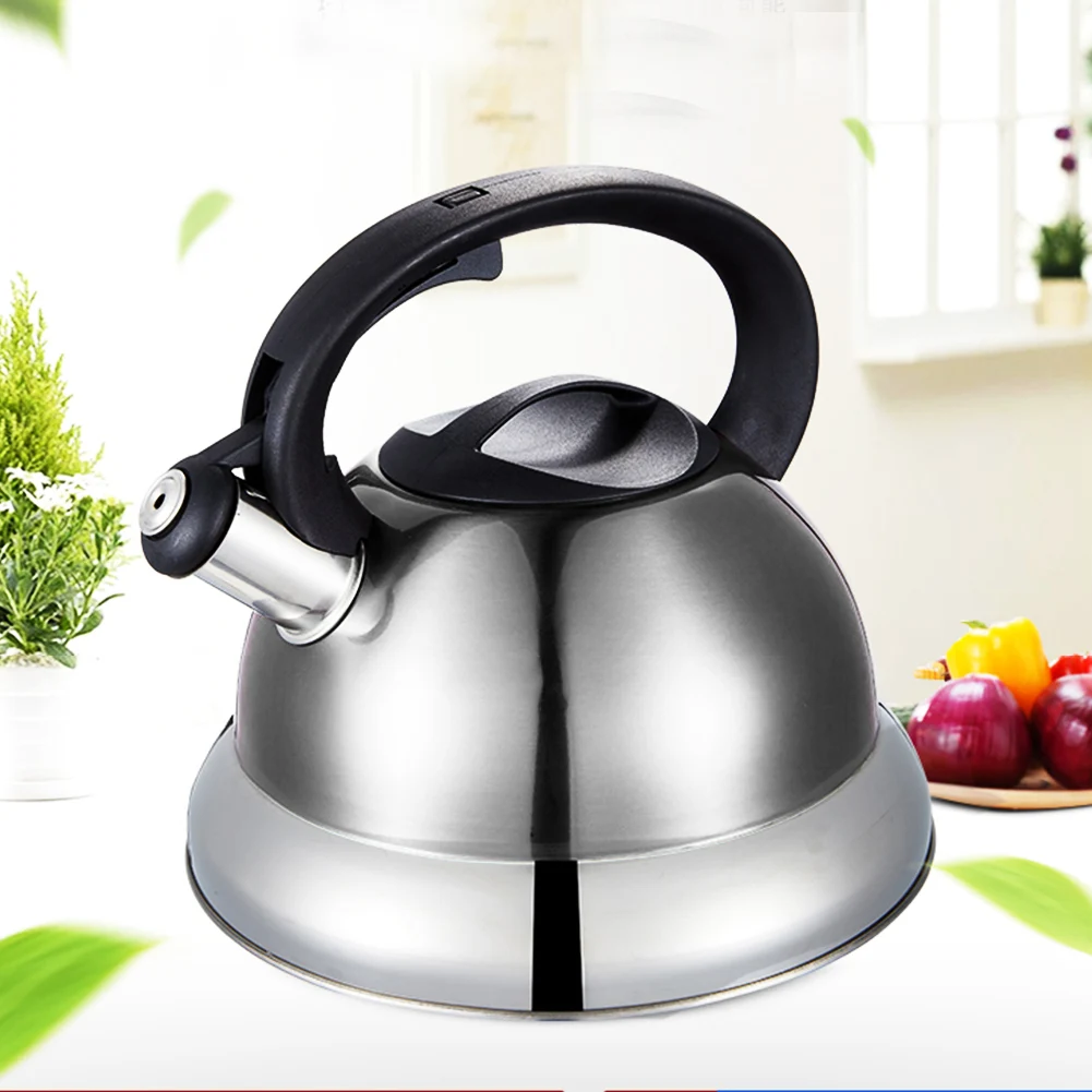 Чайный чайник из нержавеющей стали, эргономичная ручка, с нажимной кнопкой, для ресторана, с плоским дном, большой вместимости, со свистком, 3... 
Чайный чайник из нержавеющей стали, эргономичная ручка, с нажимной кнопкой, для ресторана, с плоским дном, большой вместимости, со свистком, 3...