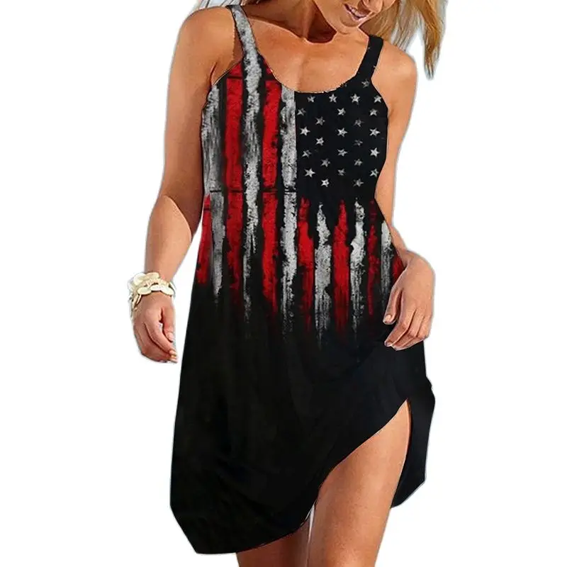 USA Flag Dress Women's Fashion Summer American Flag Strap Beach Dresses Bohemian Sleeveless Party Evening Dress Elegant Hem Boho
USA Flag Dress Women's Fashion Summer American Flag Strap Beach Dresses Bohemian Sleeveless Party Evening Dress Elegant Hem Boho