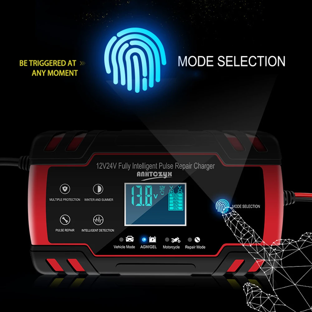 1 Pcs 8A Car Battery Charger 12/24V Eu-Plug Pulse Repair LCD Fast Power Charging Wet Dry Lead Acid Digital LCD Display
1 Pcs 8A Car Battery Charger 12/24V Eu-Plug Pulse Repair LCD Fast Power Charging Wet Dry Lead Acid Digital LCD Display