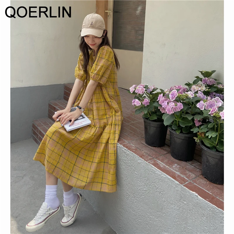 QOERLIN женское летнее платье с коротким рукавом в клетку желтое корейское модное платье миди с пышными рукавами женские свободные повседневн...
QOERLIN женское летнее платье с коротким рукавом в клетку желтое корейское модное платье миди с пышными рукавами женские свободные повседневн...
