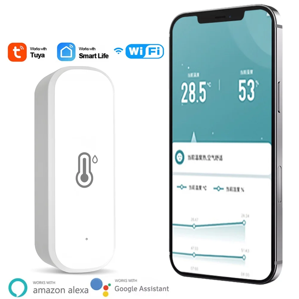 Смарт-датчик температуры и влажности Tuya * Smart * Wi-Fi приложение дистанционный монитор для умного дома Var SmartLife с Ale-xa Go-ogle Assistan
Смарт-датчик температуры и влажности Tuya * Smart * Wi-Fi приложение дистанционный монитор для умного дома Var SmartLife с Ale-xa Go-ogle Assistan