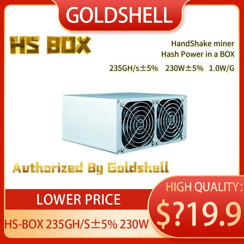 Goldshell HS-BOX 235GH/s±5% 230W Handshake Miner HNS SiaCoin Crypto Mining ASIC Small Simple Home Mining Machine Home Riching
Goldshell HS-BOX 235GH/s±5% 230W Handshake Miner HNS SiaCoin Crypto Mining ASIC Small Simple Home Mining Machine Home Riching