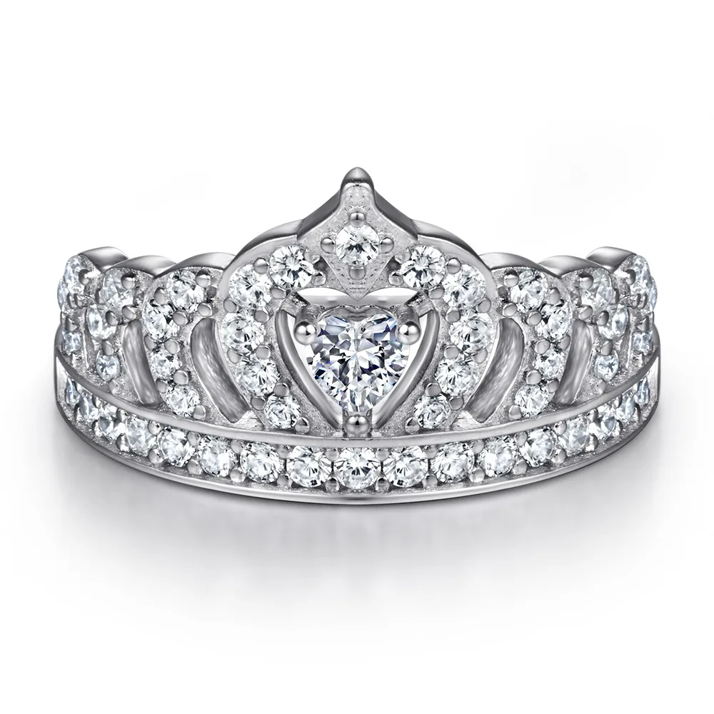European and American explosion models s925 silver crown 5A zircon ladies fashion trend new ring wedding ring jewelry
European and American explosion models s925 silver crown 5A zircon ladies fashion trend new ring wedding ring jewelry