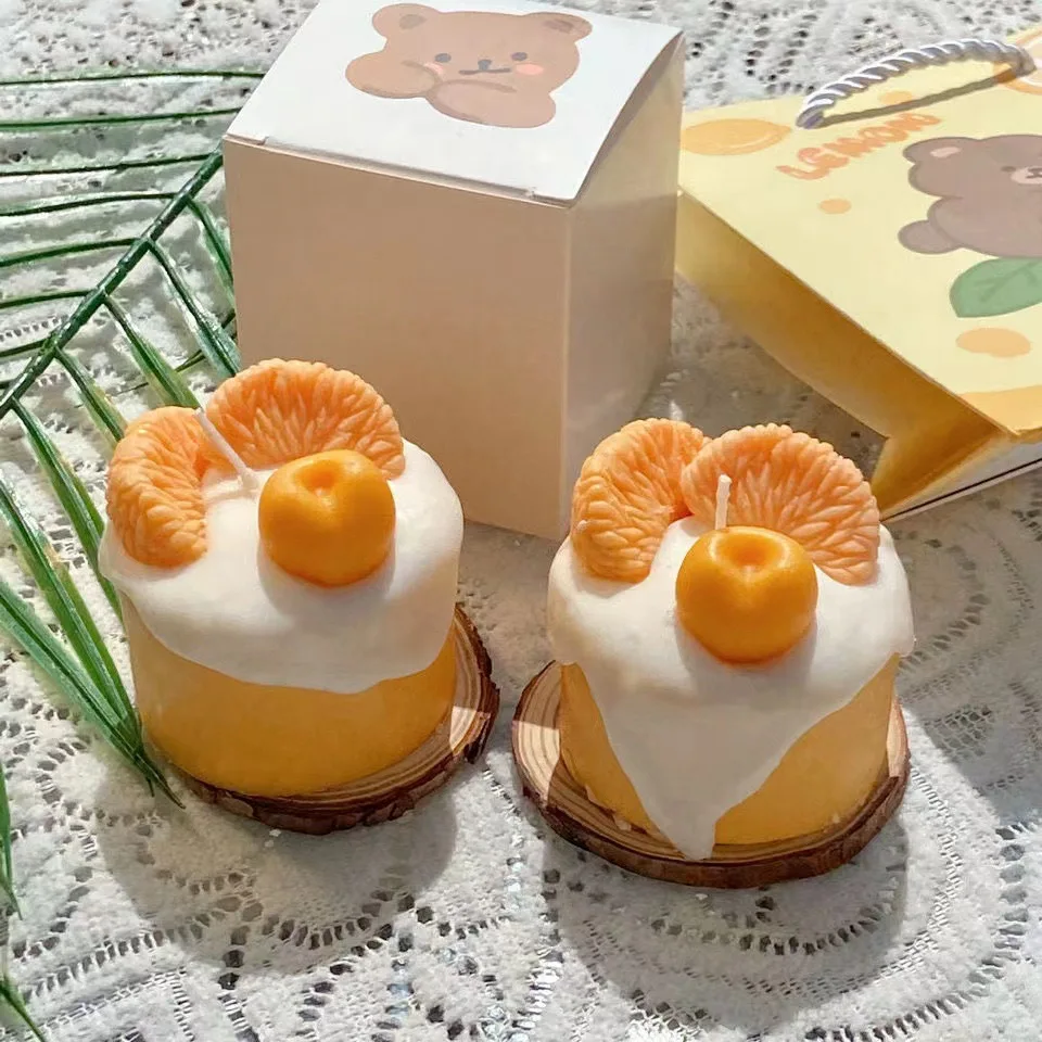 Cute orange fruit cream cake aroma candles ins style birthday gifts home decorative scented candles for rituals handmade candle 
Cute orange fruit cream cake aroma candles ins style birthday gifts home decorative scented candles for rituals handmade candle
