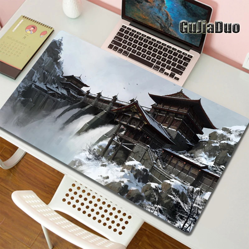 

90x40 Extra Large Snow Scene Mouse Pad XXL Natural Rubber Waterproof Non-slip Desk Mat Gaming Accessories Art Mousepad Table Pad