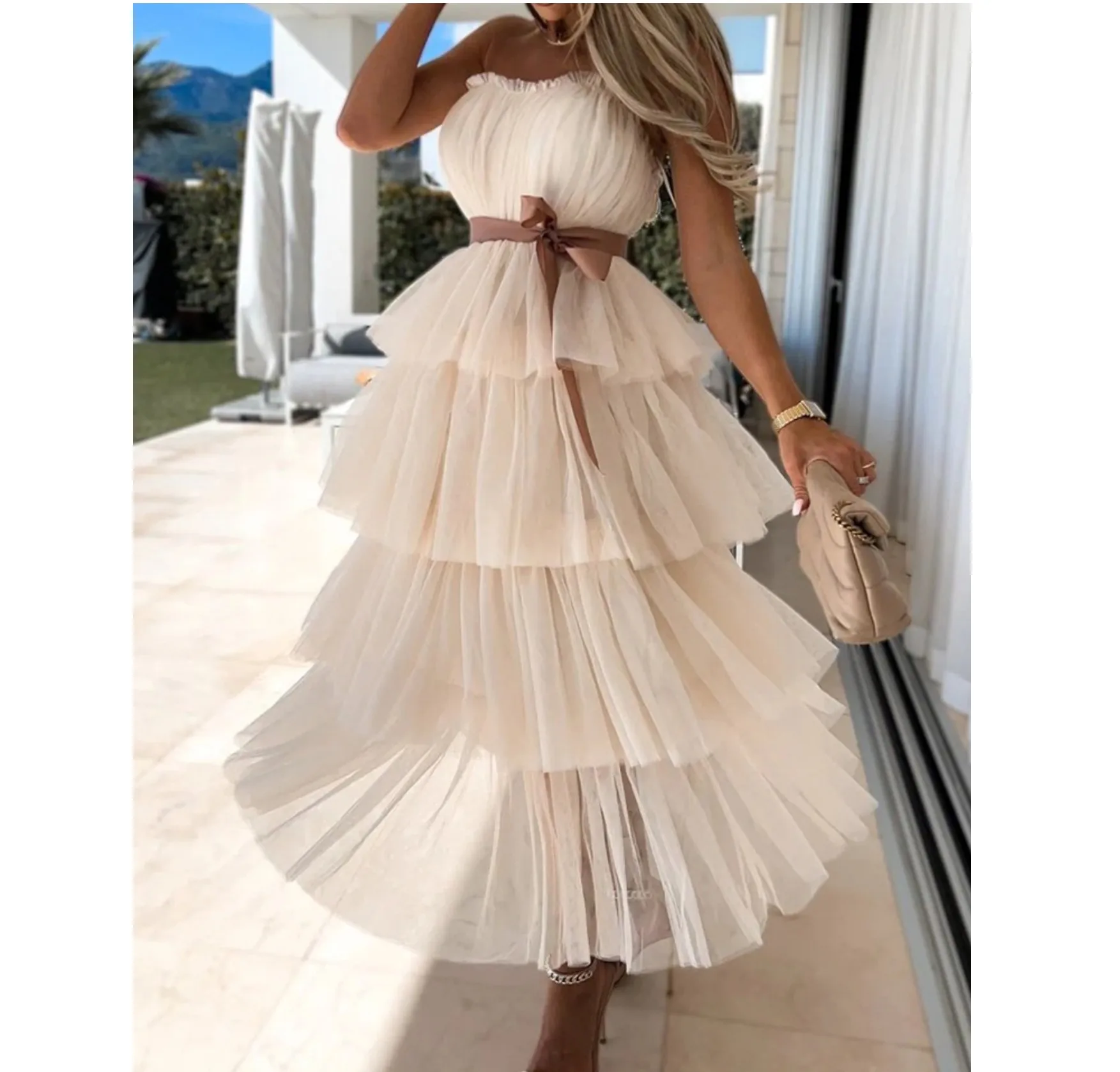 2022 Summer Sleeveless Off Shoulder Women Party Club Dress Long Slim Elegant Solid Dress Ruffles Backless Vintage Evening Dress
2022 Summer Sleeveless Off Shoulder Women Party Club Dress Long Slim Elegant Solid Dress Ruffles Backless Vintage Evening Dress