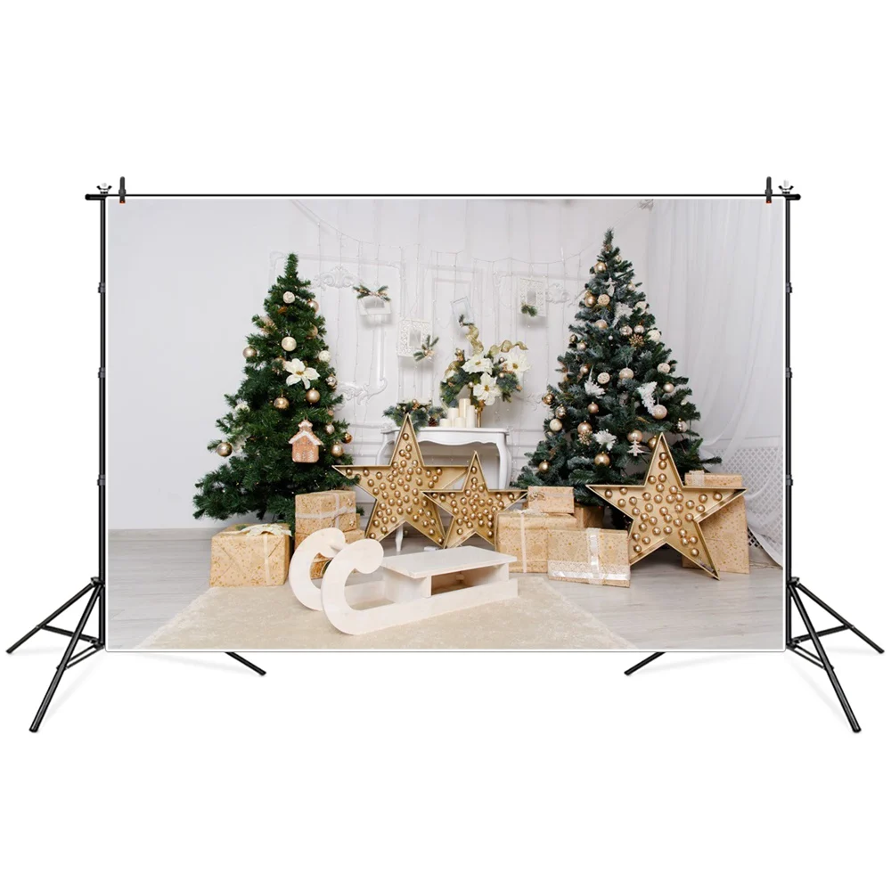 Christmas Tree Stars Gifts Sled Room Interior Photography Backdrops Custom Baby Child Party Decoration Photo Booth Backgrounds
Christmas Tree Stars Gifts Sled Room Interior Photography Backdrops Custom Baby Child Party Decoration Photo Booth Backgrounds
