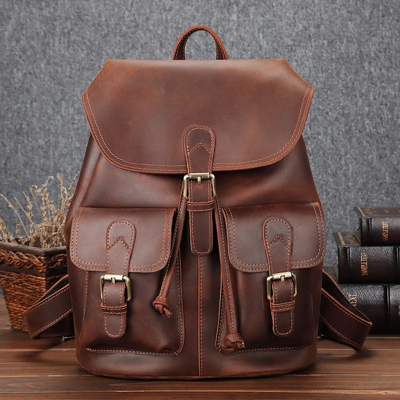 New crazy horse leather backpack men's leather large capacity leisure travel bag vintage cowhide fashion backpack schoolbag
New crazy horse leather backpack men's leather large capacity leisure travel bag vintage cowhide fashion backpack schoolbag