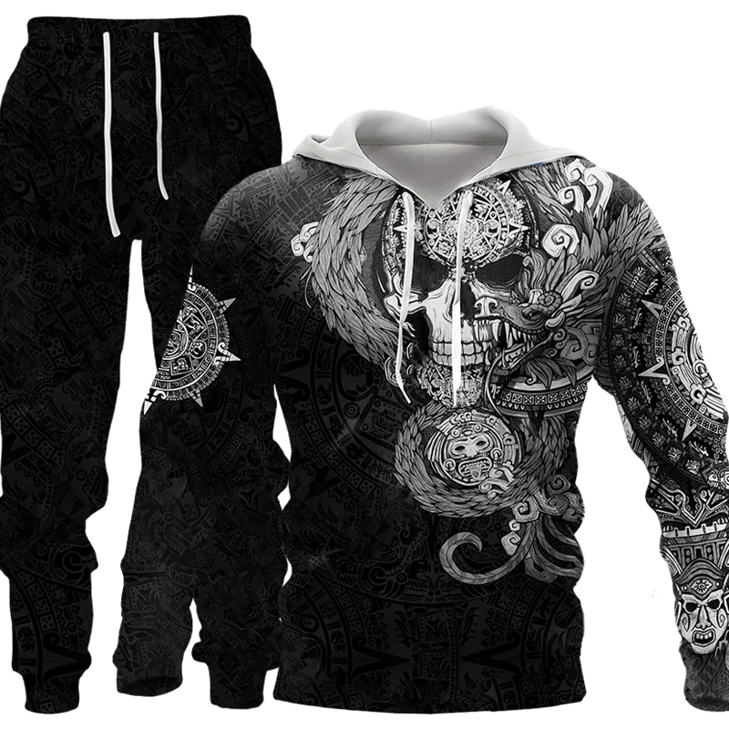 Men's Tracksuit 3D Printed Skull Hoodies Suit Runners Casual Sweatpants Sweatshirt Men's Fashion Clothing Set
Men's Tracksuit 3D Printed Skull Hoodies Suit Runners Casual Sweatpants Sweatshirt Men's Fashion Clothing Set