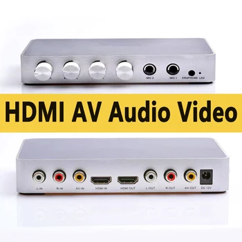 KM200 4K Mini HD Karaoke Sound Mixer Audio Mixer Dual Microphone Input Volume Adjustment for Stage KTV Room Mesa de Mezclas de