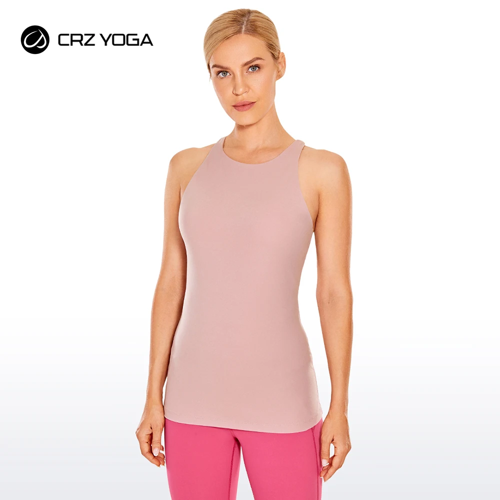 CRZ YOGA Women's Naked Feeling Soft Workout Tank Tops with Built in Bra Racerback High Neck Athletic Sports Shirts
CRZ YOGA Women's Naked Feeling Soft Workout Tank Tops with Built in Bra Racerback High Neck Athletic Sports Shirts