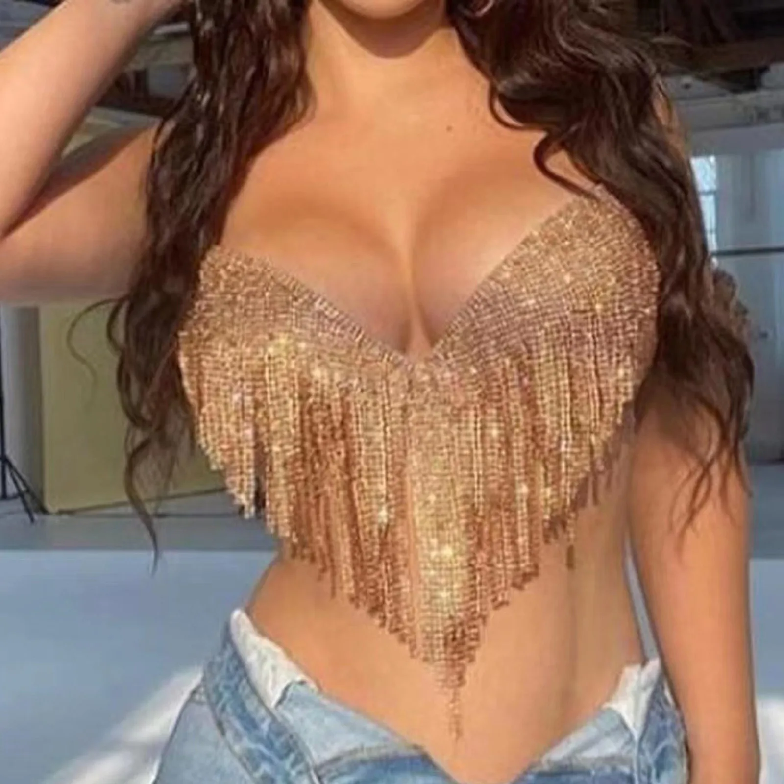 Блестящий топ на бретельках с бахромой, сексуальный жилет без рукавов, короткий топ, топ с открытыми плечами и открытой спиной, яркий летний ...
Блестящий топ на бретельках с бахромой, сексуальный жилет без рукавов, короткий топ, топ с открытыми плечами и открытой спиной, яркий летний ...