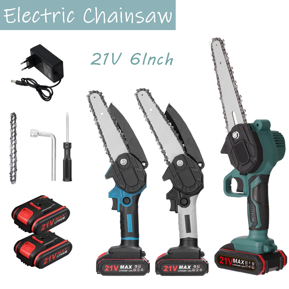 21V Two Battery Portable Mini Electric Pruning Saw Rechargeable Small Wood Spliting Chainsaw One-handed Woodworking Tool
21V Two Battery Portable Mini Electric Pruning Saw Rechargeable Small Wood Spliting Chainsaw One-handed Woodworking Tool