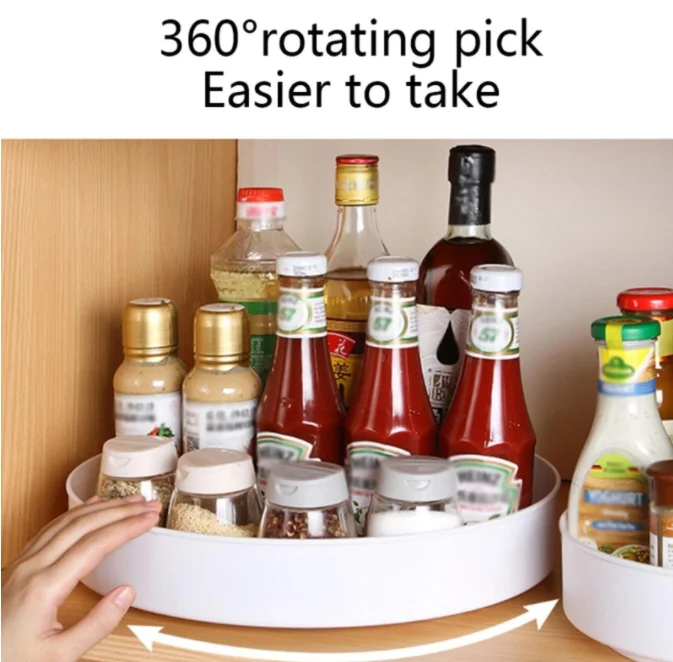 360 Degree Rotating Cabinet Organizer Tray Non-Slip Spice Round Rack Plate Kitchen Bathroom Cosmetic Turntable Storage Box
360 Degree Rotating Cabinet Organizer Tray Non-Slip Spice Round Rack Plate Kitchen Bathroom Cosmetic Turntable Storage Box