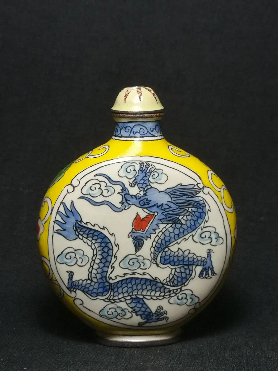 1919 Collection Vintage art Chinese Cloisonne Painting Force Dragon Snuff Bottle Decoration gift
1919 Collection Vintage art Chinese Cloisonne Painting Force Dragon Snuff Bottle Decoration gift