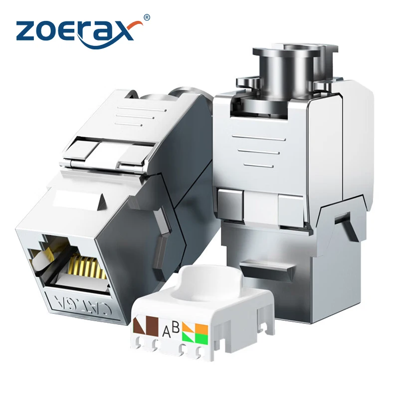 ZoeRax Cat6a Cat7 Keystone Jack обжимной кабель RJ45 FTP безинструментальный Тип цинковый сплав модуль экранированный Keystone терминальный адаптер 
ZoeRax Cat6a Cat7 Keystone Jack обжимной кабель RJ45 FTP безинструментальный Тип цинковый сплав модуль экранированный Keystone терминальный адаптер
