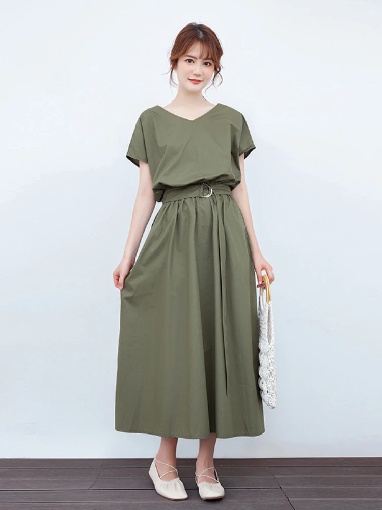 Летнее платье, новинка 2023, однотонное приталенное платье в японском и корейском стиле, с V-образным вырезом и коротким рукавом, с поясом, длин...
Летнее платье, новинка 2023, однотонное приталенное платье в японском и корейском стиле, с V-образным вырезом и коротким рукавом, с поясом, длин...