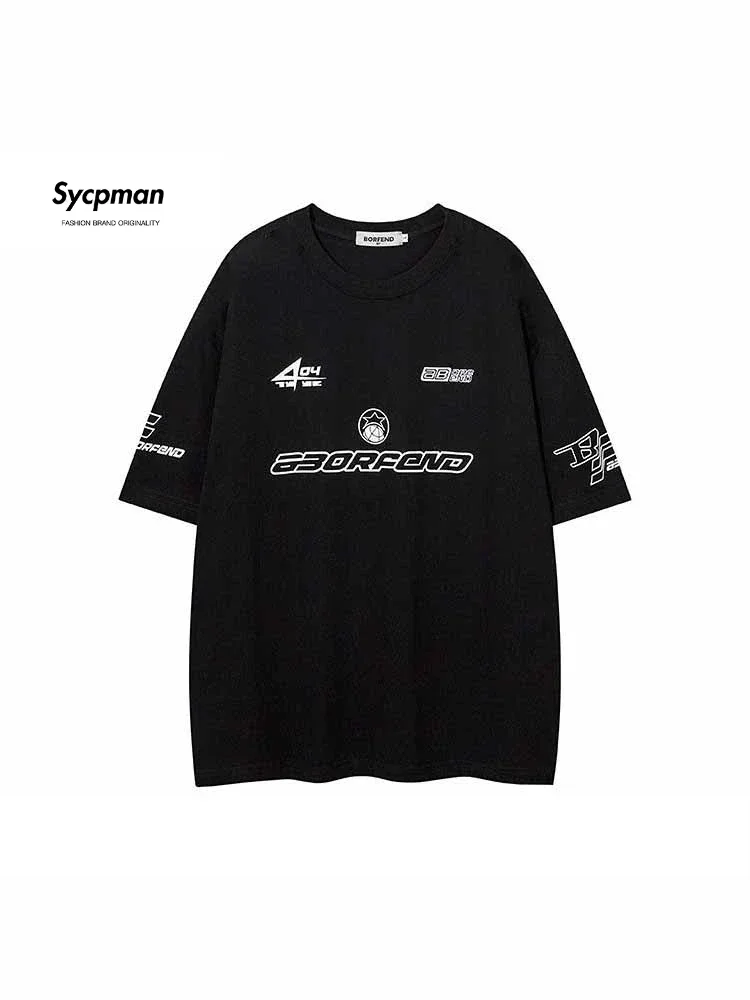 American Letter Printed Short Sleeve T Shirt Men and Women Loose Street Motorcycle Racing Suit Tees
American Letter Printed Short Sleeve T Shirt Men and Women Loose Street Motorcycle Racing Suit Tees