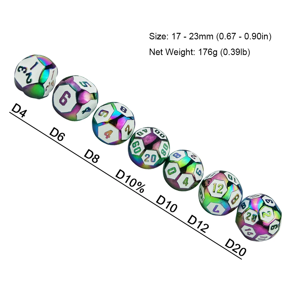 7pcs Football Dice DND Polyhedral Game Dice Set D4 - D20 Metal Heavy Cube for RPG Role Playing Table Games
7pcs Football Dice DND Polyhedral Game Dice Set D4 - D20 Metal Heavy Cube for RPG Role Playing Table Games