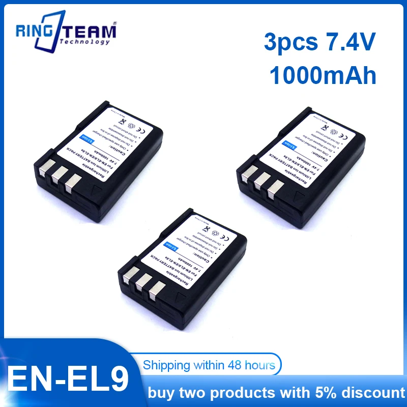 3pcs1000mAh EN-EL9 EN-EL9a ENEL9 ENEL9a EN EL9 Battery for Nikon D40 D40X D60 D3000 D5000 Digital Camera
3pcs1000mAh EN-EL9 EN-EL9a ENEL9 ENEL9a EN EL9 Battery for Nikon D40 D40X D60 D3000 D5000 Digital Camera