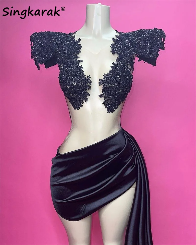New Arrival Sexy Black Prom Dress 2022 For Black Girls Beads Appliques Cap Sleeve Birthday Party Dress Mini Cocktail Gowns Robe
New Arrival Sexy Black Prom Dress 2022 For Black Girls Beads Appliques Cap Sleeve Birthday Party Dress Mini Cocktail Gowns Robe